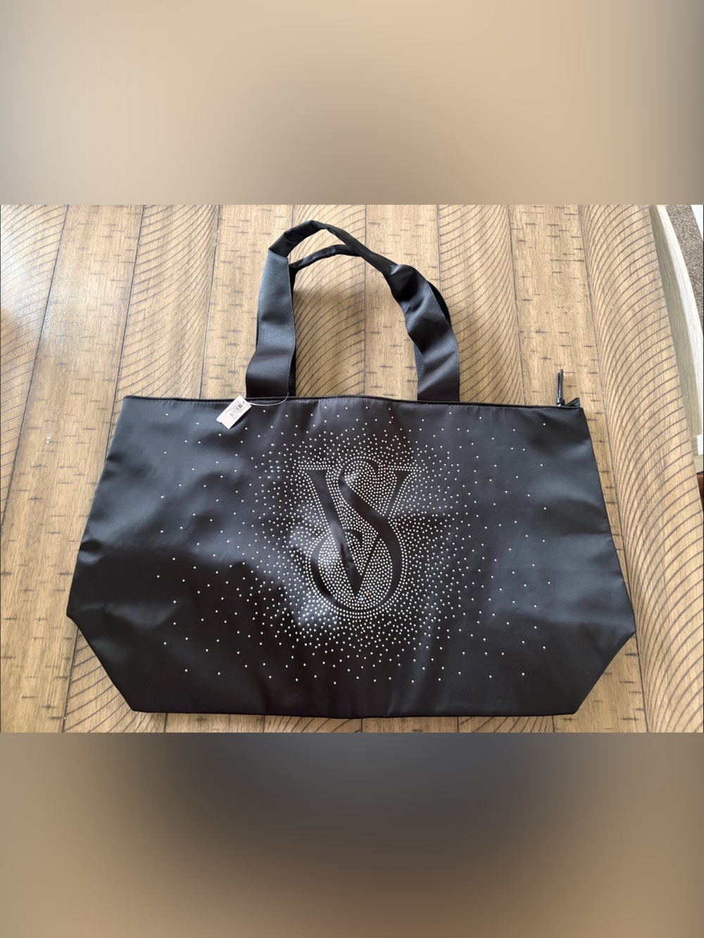 Victoria's Secret Black Tote with Crystal VS Logo